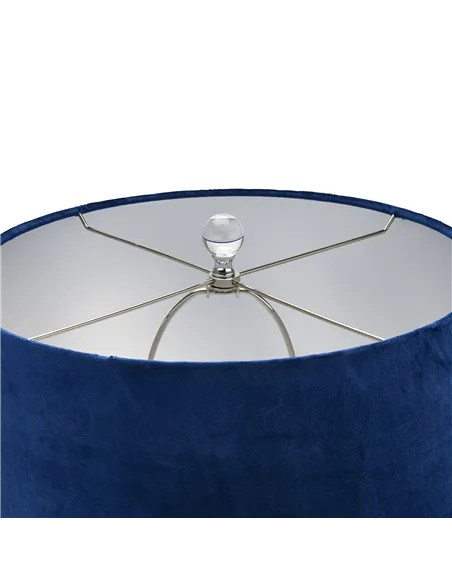 Hill Interiors Ice Shadows Table Lamp With Navy Blue Lampshade 22644