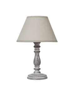 Hill Interiors Setia Column Table Tamp With Linen Shade 23884