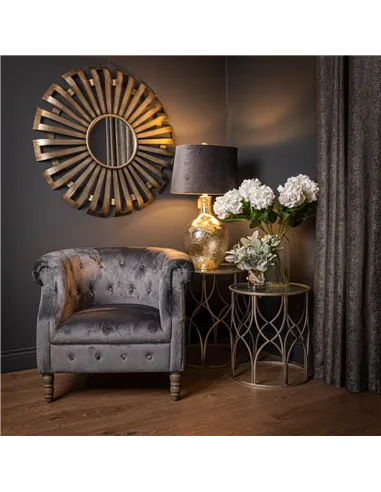 Hill Interiors Evi Antique Silver Sunburst Mirror 22139