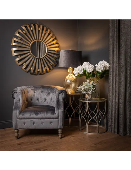 Hill Interiors Evi Antique Silver Sunburst Mirror 22139