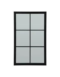 Hill Interiors Black Wood Large Window Mirror 23336
