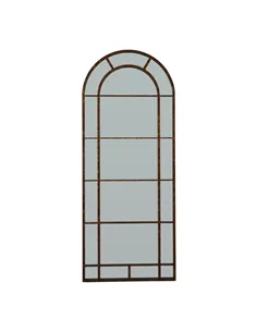 Hill Interiors Rust Effect Large Arched Window Mirror 23339