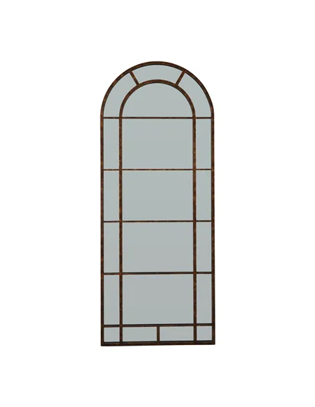 Hill Interiors Rust Effect Large Arched Window Mirror 23339
