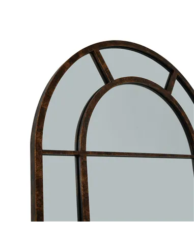 Hill Interiors Rust Effect Large Arched Window Mirror 23339