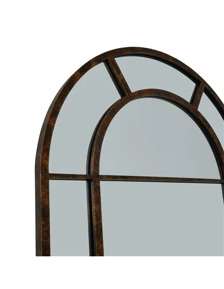 Hill Interiors Rust Effect Large Arched Window Mirror 23339