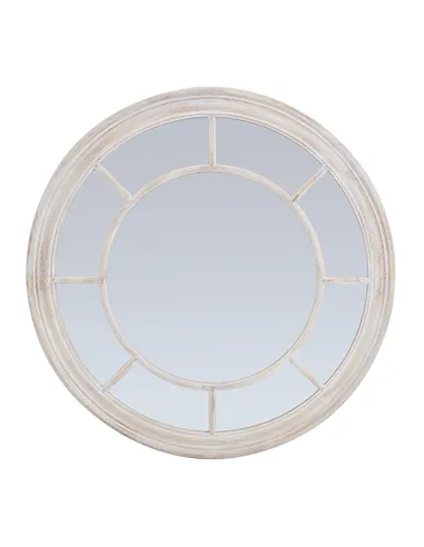 Hill Interiors Washed Wood Framed Round Mirror 23808