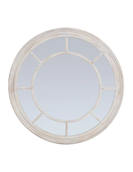 Hill Interiors Washed Wood Framed Round Mirror 23808