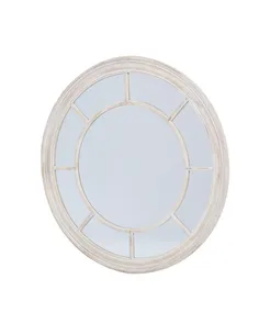 Hill Interiors Washed Wood Framed Round Mirror 23808 2