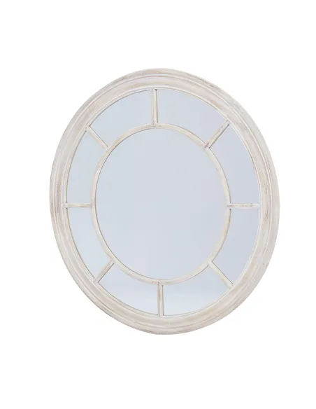 Hill Interiors Washed Wood Framed Round Mirror 23808