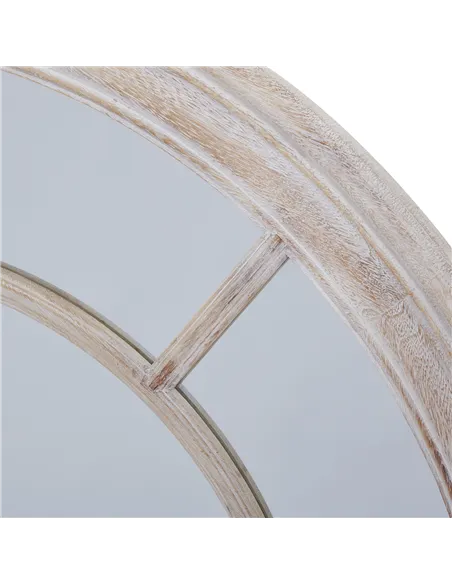 Hill Interiors Washed Wood Framed Round Mirror 23808