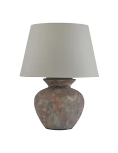 Hill Interiors Siena Brown  Round Table Lamp With Linen Shade 23322