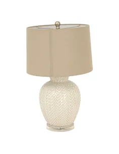 Hill Interiors Twill Weave Ceramic Table Lamp With Linen Shade 24006