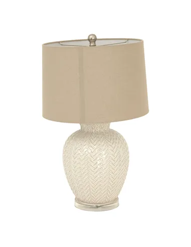 Hill Interiors Twill Weave Ceramic Table Lamp With Linen Shade 24006