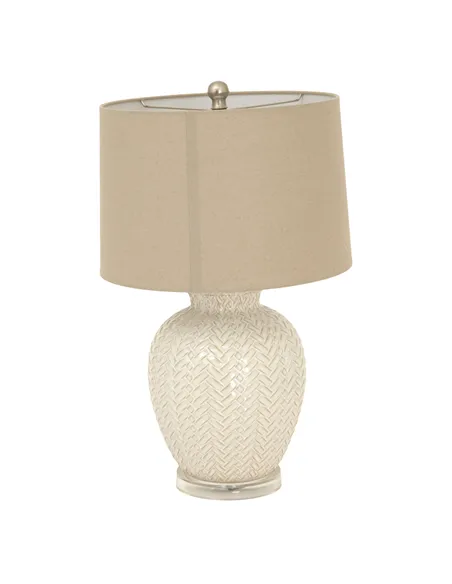 Hill Interiors Twill Weave Ceramic Table Lamp With Linen Shade 24006