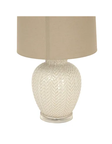 Hill Interiors Twill Weave Ceramic Table Lamp With Linen Shade 24006