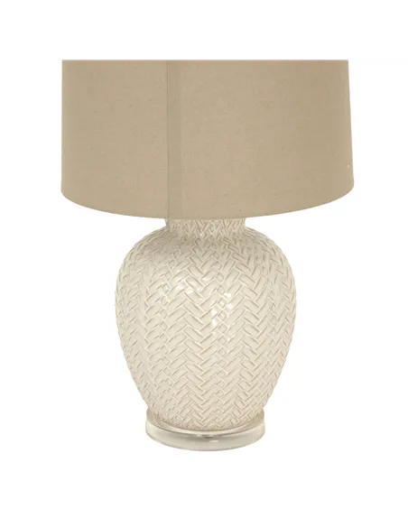 Hill Interiors Twill Weave Ceramic Table Lamp With Linen Shade 24006