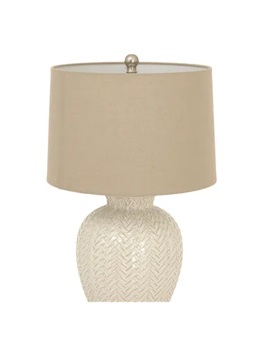 Hill Interiors Twill Weave Ceramic Table Lamp With Linen Shade 24006