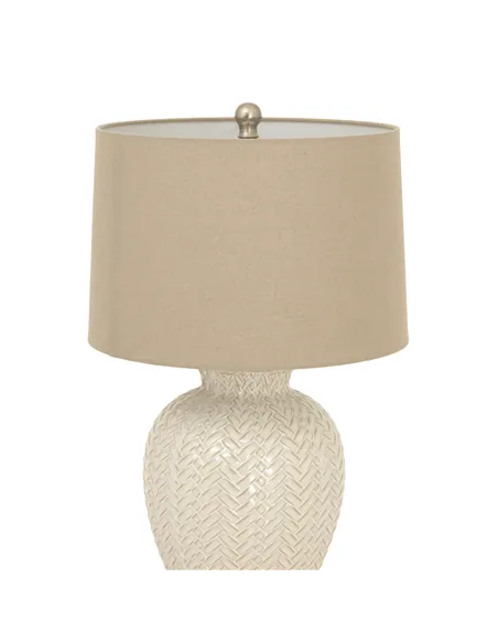 Hill Interiors Twill Weave Ceramic Table Lamp With Linen Shade 24006