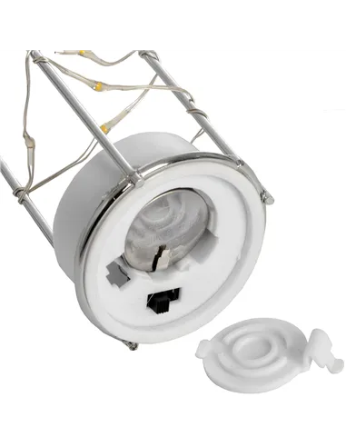 Hill Interiors Frosted Glass Lantern with Rope Detail and Interior LED 17200