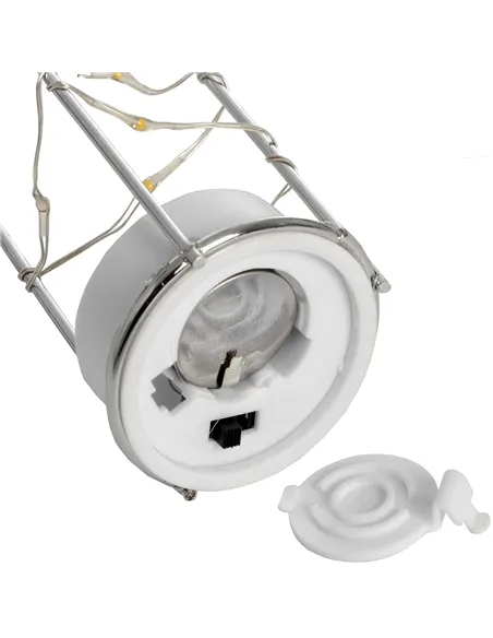 Hill Interiors Frosted Glass Lantern with Rope Detail and Interior LED 17200