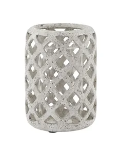 Hill Interiors Grey Stone Effect Hurricane Lantern 23660