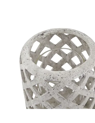 Hill Interiors Grey Stone Effect Hurricane Lantern 23660