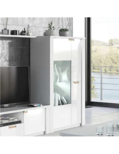 Ice White High Gloss Wide Display Unit, 2911