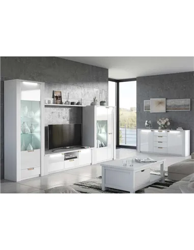 Ice White High Gloss Wide Display Unit, 2911
