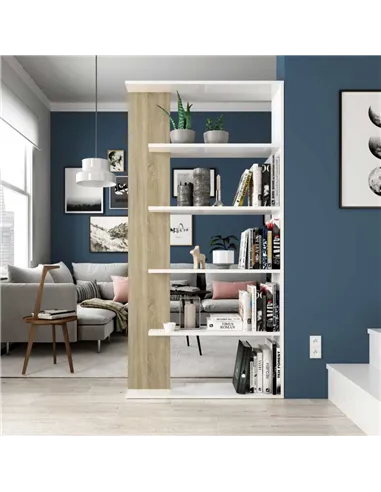 Adila White and Oak Effect Bookcase, 2934