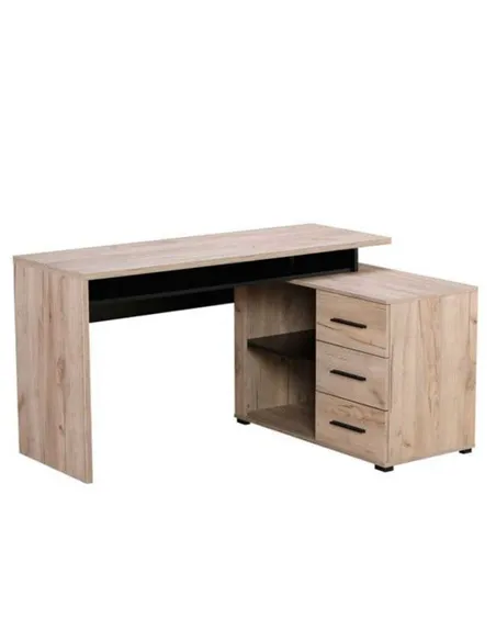 Amag Oak And Black Corner Desk, 3033