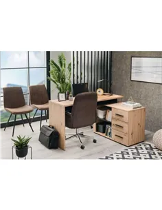 Amag Oak And Black Corner Desk, 3033 2