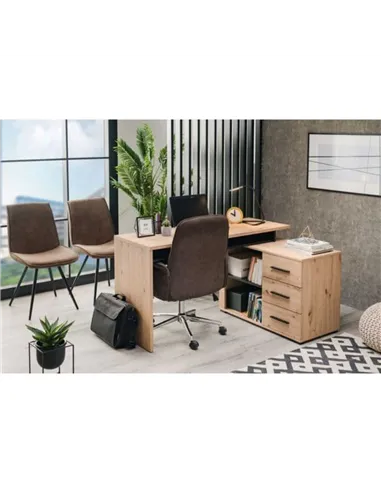 Amag Oak And Black Corner Desk, 3033