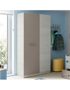 Almiron White & Grey Ash 2 Door Wardrobe, 3221 2