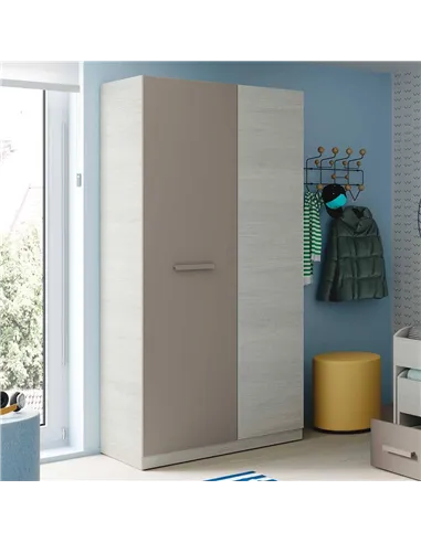Almiron White & Grey Ash 2 Door Wardrobe, 3221