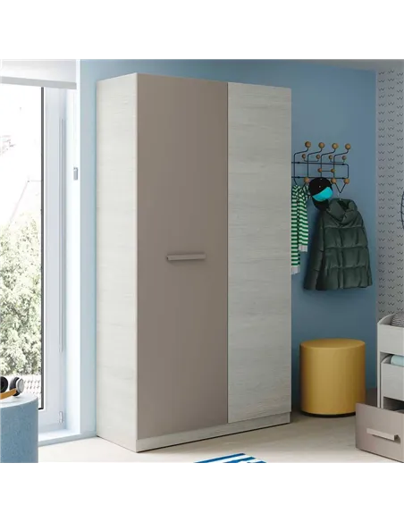 Almiron White & Grey Ash 2 Door Wardrobe, 3221