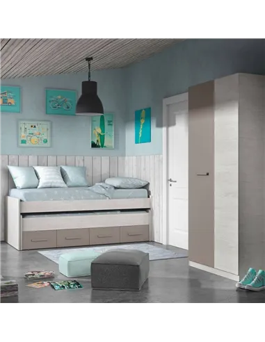 Almiron White & Grey Ash 2 Door Wardrobe, 3221