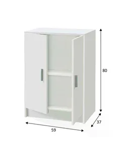 Alonso 2 Door White Universal Storage Cupboard, 3251 2
