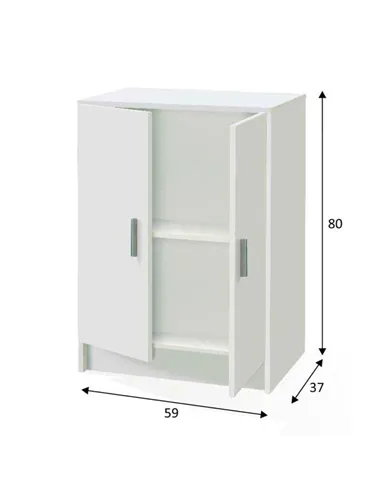 Alonso 2 Door White Universal Storage Cupboard, 3251
