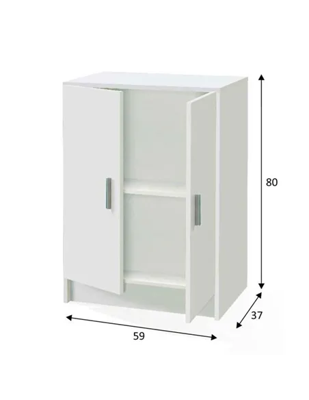 Alonso 2 Door White Universal Storage Cupboard, 3251