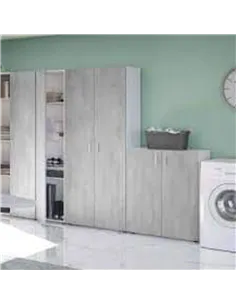 Alonso 2 Door Grey And White Wide Universal Wall Storage Cupboard, 3257 2