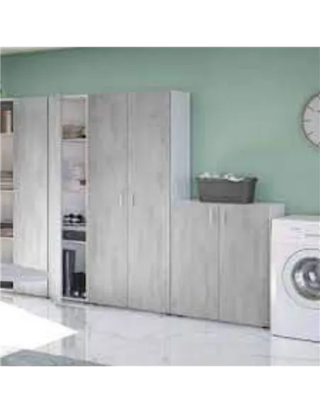 Alonso 2 Door Grey And White Wide Universal Wall Storage Cupboard, 3257