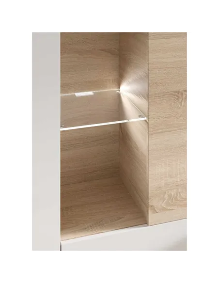 Amora White and Oak Wall Entertainment Unit 016642F, 2916
