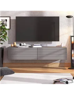 Amarentis Graphite Grey Wall Mounted Floating Wide Large TV Unit, 3428 2