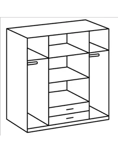Anzo 4 Door 2 Drawer Wardrobe, 2968 2