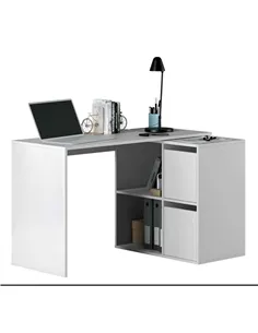 Athena White Reversible Desk with Storage, 2933