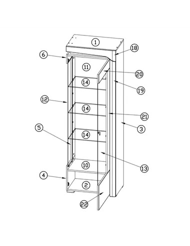 Athens Grey And White Gloss RIGHT Display Cabinet with LED Lights, 3165