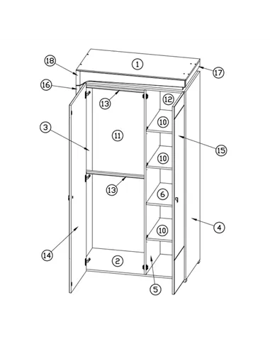 Athens Grey And White Gloss 2 Door Wardrobe With LED Lights, 3167