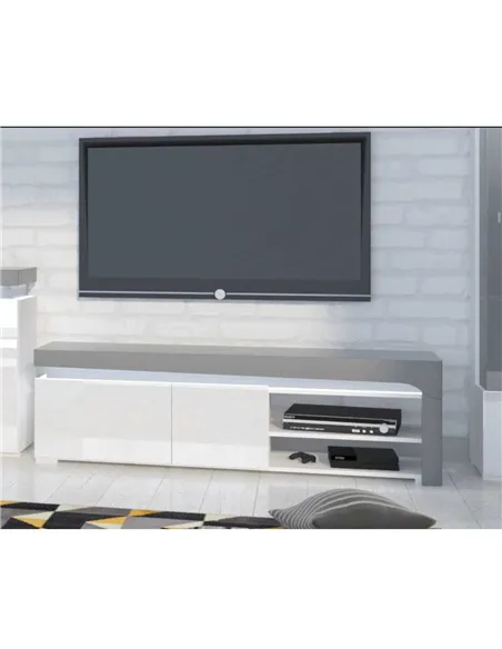 Athens Grey And White Gloss TV Unit, 3171