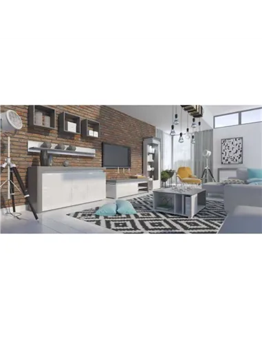 Athens Grey And White Gloss TV Unit, 3171