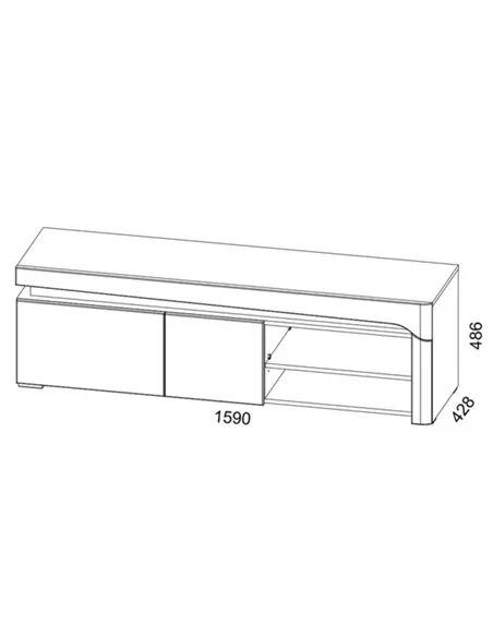 Athens Grey And White Gloss TV Unit, 3171